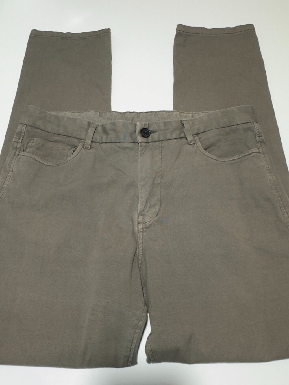 Buck Mason 5-Pocket Chino Straight Pants Mens 32 Gray Cotton Stretch Canvas